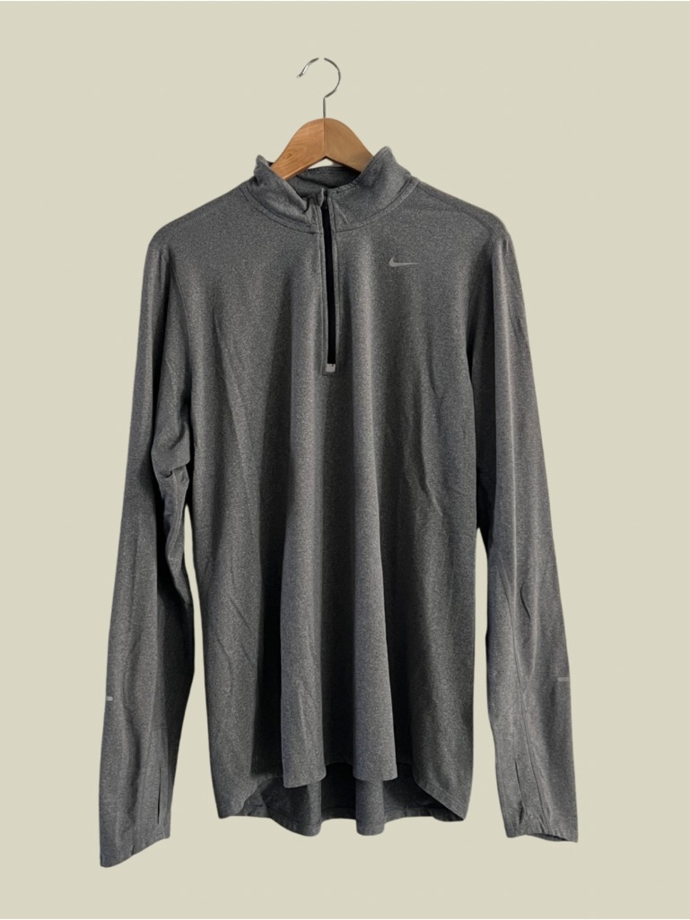 Nike Men’s Gray (black zipper) Half-Zip Dri-FIT